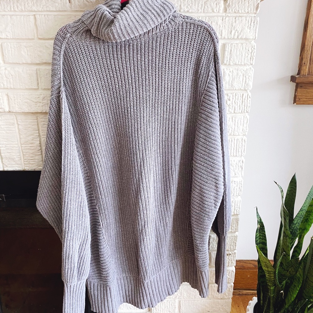 Free People Heavy Knit Turtleneck Tunic Sweater